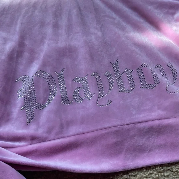PLAYBOY Pink Velour Hoodie - Picture 6 of 8